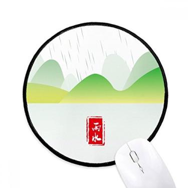 Imagem de DIYthinker Tapete de mouse circular água vinte e quatro termo solar desktop escritório tapete redondo para computador