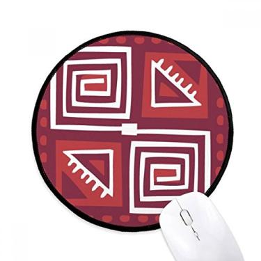 Imagem de Tapete de mouse vermelho totems mexicanos civilização antiga tapete redondo de escritório para computador