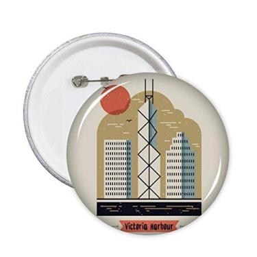 Imagem de Emblema de Hong Kong Victoria Harbour Pins Emblema de decoração acessório 5 peças