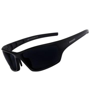 Imagem de Óculos De Sol Flexivel Esportivo Masculino Polarizado Preto Fosco 702