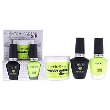Imagem de Match Makers Plus Dip – Dancing In The Dark da Cuccio para mulheres – 3 unidades de sistema de imersão em pó profissional de 45 g, esmalte de unhas de 12 g