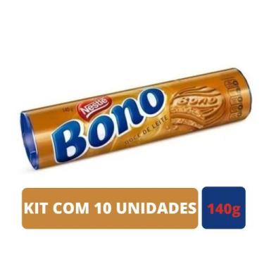 Imagem de Kit 10 Biscoito Bolacha Bono Recheado Doce De Leite 140G - Nestlé