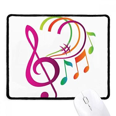 Imagem de Mousepad Music Notation Green Orange Pink Tapete de borracha para jogos