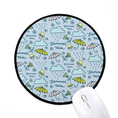 Imagem de Mousepad Umbrella Cogumelo Nuvem Flor Chuva Mouse Pad Desktop Escritório Tapete Redondo para Computador