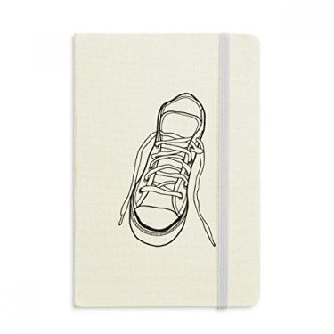 Imagem de Caderno de lona branco com capa dura em tecido oficial e diário clássico, caderno de anotação