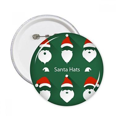 Imagem de Merry Christmas Papai Noel Retrato Pinos Redondos Emblema Botão Decoração de Roupas Presente 5 peças