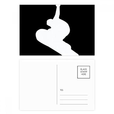 Imagem de Skateboarding Sport Black Jumping Outline Conjunto de cartões postais de aniversário cartão de agradecimento