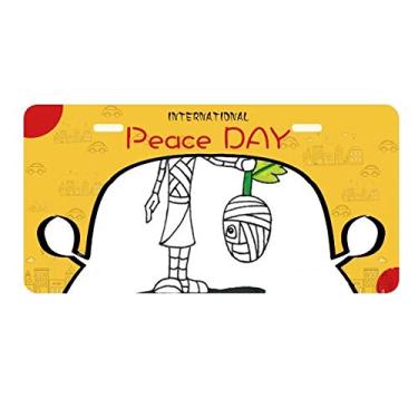 Imagem de Placa de carro de Halloween Decapitada Ghost Horus Decoração de carro Dia da Paz