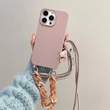 Imagem de Capa de colar de silicone macio para iphone 14 13 12 Mini 11 Pro Max X XR XS Max 6 S 7 8 Plus Lanyard Crossbody Cord Cord Cover, Rose Gold, Para 7 Plus, 8 Plus