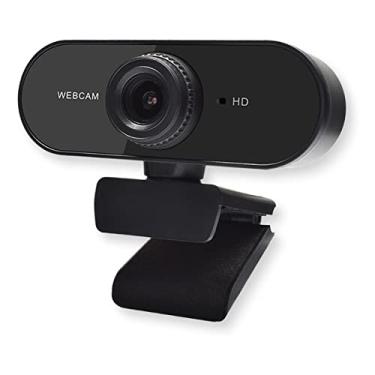 Imagem de Webcam 1080P com microfone e capa de privacidade, câmera USB para webcam, webcam de streaming HD para desktop e laptop PC com microfone base rotativo de 360 graus (Black)