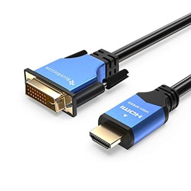 Imagem de BlueRigger Cabo HDMI para DVI (2M, alta velocidade, adaptador bidirecional macho para macho, DVI-D 24+1, 1080p, capa de alumínio) - Compatível com Raspberry Pi, Xbox One, PS5/PS4/PS3, placa de vídeo
