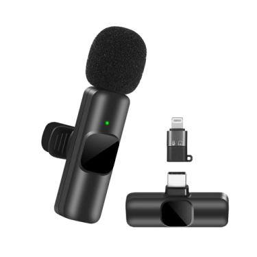 Imagem de Microfone De Lapela Microfone De Lapela Profissional Para Iphone Samsung Microfone De Lapela Para Celular Com Entrada Type C E Lightning Microfone Lapela Wireless PREMIUM Bouticlick