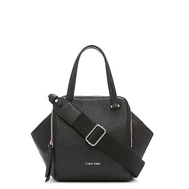 Imagem de Calvin Klein Mini bolsa transversal com compartimento triplo de mármore, Preto/prata, One Size