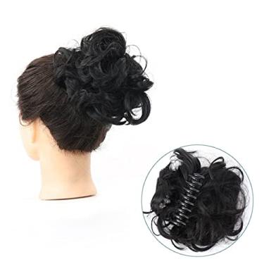 Imagem de Mulheres Bun Scrunchies Pães Presilha Rabo de Cavalo Puxadores de Cabelo Presilha Garra Messy Bun Pedaço de Cabelo Sintético Ondulado Cacheado Chignon Extensões de Pente Desgrenhado Updo Hair Pão (Co