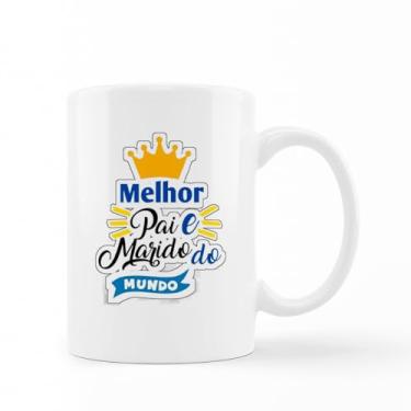 Imagem de caneca porcelana branca melhor pai e marido