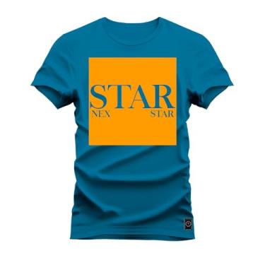 Imagem de Camiseta Algodão Estampada Premium Star Separation Azul G