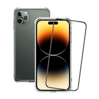 Imagem de Kit Capa Capinha Anti Impacto Aveludada + Película Cerâmica + Película Câmera Para iPhone 14 14 Pro 14 Pro Max (iPhone 14 Pro)