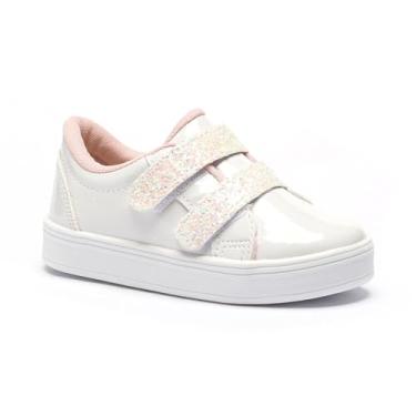 Imagem de Tênis Feminino Infantil Tininha Calce Facil Escolar Confortável (Branco, BR, Criança de 1 a 3 anos, Numérico, 23)