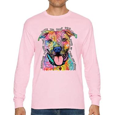 Imagem de Camiseta de manga comprida Dean Russo Pets Art Pit Bull Everyone Has Best Dogs, Rosa choque, G