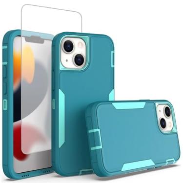 Imagem de Sidande Capa para iPhone 11 6,1 polegadas Apple 11 com protetor de tela de vidro temperado, suporte de camada dupla resistente magnético para carro capa protetora para iPhone 11 azul-petróleo menta