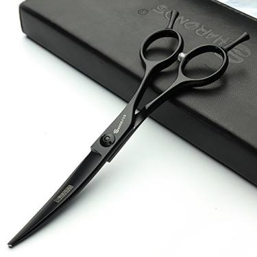 Imagem de Tesoura de cabeleireiro de 15 cm para salão de beleza, tesoura de cabeleireiro de , feita com design curvo