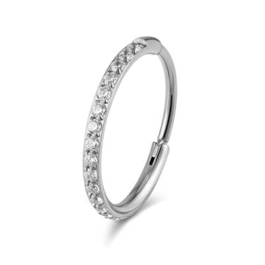 Imagem de FINE4U ASTM F136 Piercing de argola de titânio joias 16G 18G 6mm 8mm 10mm 11mm 12mm - Clicker articulado hipoalergênico para septo, cartilagem, concha, hélice, torre, trágus, daith, 16G, 6mm, Titânio,