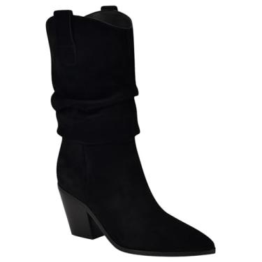 Imagem de Nine West Bota feminina Kadon cano médio, Camurça preta 001, 36