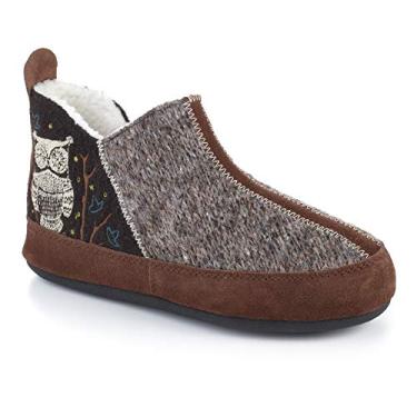 Imagem de Acorn Pantufa feminina Forest Bootie, Coruja chocolate, 9.5-10.5