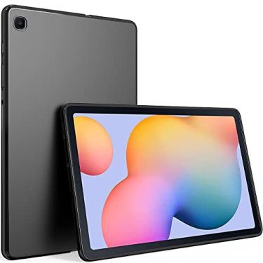 Imagem de Capa para Galaxy Tab S6 Lite de 20,4 polegadas 2020 e 2022, Puxicu Slim Design Matte TPU Rubber Soft Skin Silicone Capa Protetora para Samsung Galaxy Tab S6 Lite 10,4 polegadas Modelo SM-P610/SM-P615 Tablet - Preto