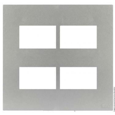 Imagem de Placa Para 4 Modulos Separados Com Suporte 4X4 Brs12465-6Pr. - Blux Re