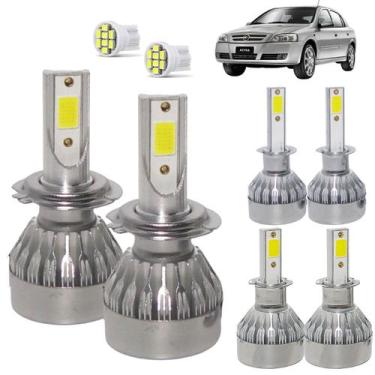 Imagem de Kit Super Led Astra 1999 2000 2001 2002 Farol Baixo H7 + Alto H1 + Mil
