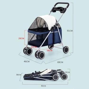 Imagem de Carrinho pet transporte cachorro passeio cães gatos shopping - mmcomer