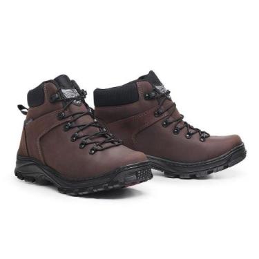 Imagem de Bota Adventure Acero Couro Masculino Cano Curto Macio , Marrom, 39