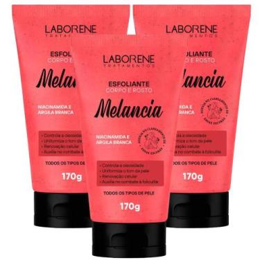 Imagem de Kit 03 Esfoliante Corporal e Facial Melancia Laborene 170g