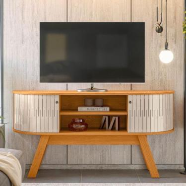 Imagem de Bancada Barcelona p/ TV Até 55 polegadas Rack Design Curvo e Moderno p