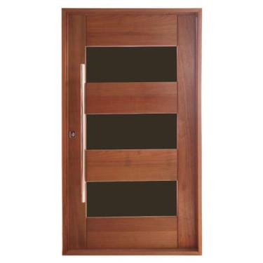 Imagem de Porta Milão com Vidro em Madeira Maciça Tauari - Mapaf, 90cm x 210cm