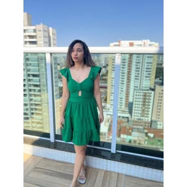 Imagem de Vestido feminino com bojo, forrado e elastex nas costa no tecido duna 