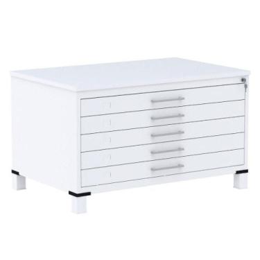 Imagem de Mapoteca 5 Gavetas Pandin 120 cm (Larg) Inmetro Tampo MDP Cinza Estrut