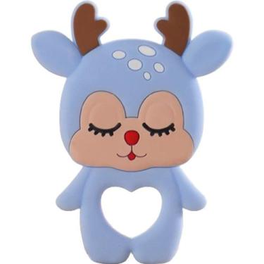 Imagem de Mordedor Rena para Bebê de Silicone 8,89x6,69x0,75cm - Bene Casa, Azul