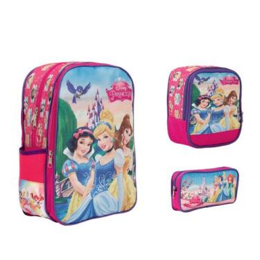 Imagem de Kit Mochila Infantil Princesas Costas Resistente Toys 2U