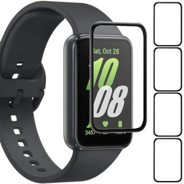 Imagem de Accdeny [4 peças] de película protetora com Samsung Galaxy FIT 3, película de proteção de tela de borda 3D completa de 360°, cobertura total, proteção antiarranhões, sem bolhas, sensor de impressão