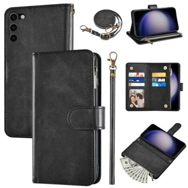 Imagem de Furiet Capa carteira para Samsung Galaxy S23 Plus S23+ 5G com alça de pulso e alça de ombro couro PU flip elegante 6+ suporte para cartão capa de telefone para S23plus 23S + S 23 23+ SM-S916U 6,6