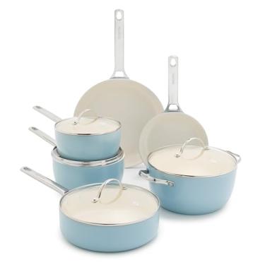 Imagem de GreenPan Conjunto de 10 peças de cerâmica antiaderente Padova Pro - Blue Haze