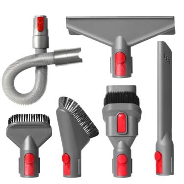 Imagem de Kit de limpeza doméstica para aspirador de pó Dyson V7 V8 V10 V11 V15 Absolute Animal Motorhead, ferramenta de colchão de mangueira de extensão flexível, escova rígida, acessório de cerdas macias e