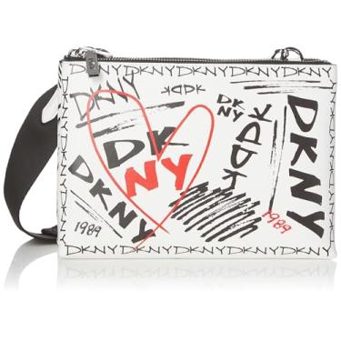 Imagem de DKNY Bolsa transversal casual com textura de seixos, Multicor branca óptica, One Size