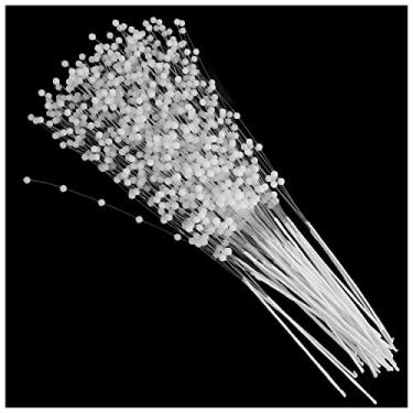 Imagem de SQXBK 50 peças, guirlanda de pérolas brancas de 4 mm, contas em hastes de arame, grinalda, casamento, pérola, buquê de noiva, decoração de festa, cordão de contas, faça você mesmo, guirlanda de