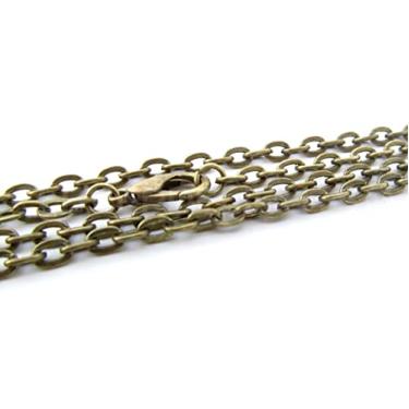 Imagem de CleverDelights Colares de corrente de cabo de 3 x 4 mm - cor bronze antigo - pacote com 20 - 61 cm de comprimento