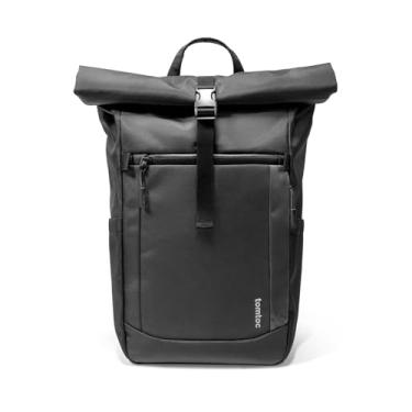 Imagem de tomtoc Mochila dobrável para laptop, leve, resistente à água, expansível e casual, Preto, 25-30L, Mochila dobrável para laptop