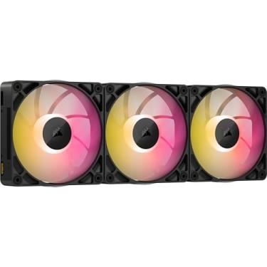 Imagem de CORSAIR Ventiladores iCUE Link RX120 MAX RGB 120 mm PWM de espessura com hub de sistema iCUE Link – Alta pressão estática – Rolamento magnético – Pacote triplo – Preto