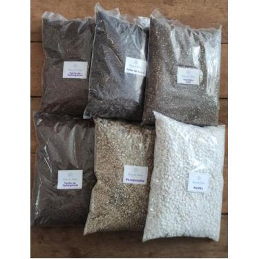 Imagem de Kit substrato (Turfa,perlita,Carolina soil,palha de arroz e vermiculit